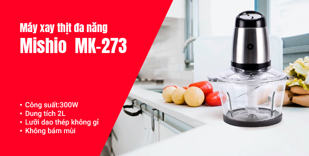 Máy xay thịt đa năng 2 lít Mishio MK-273