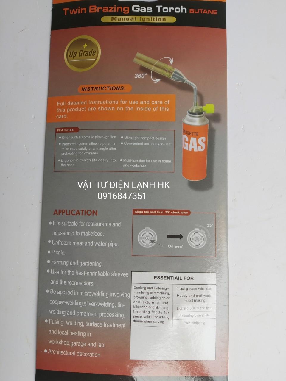 Đèn khò hàn gas mini đôi - hai mỏ - 2 mỏ