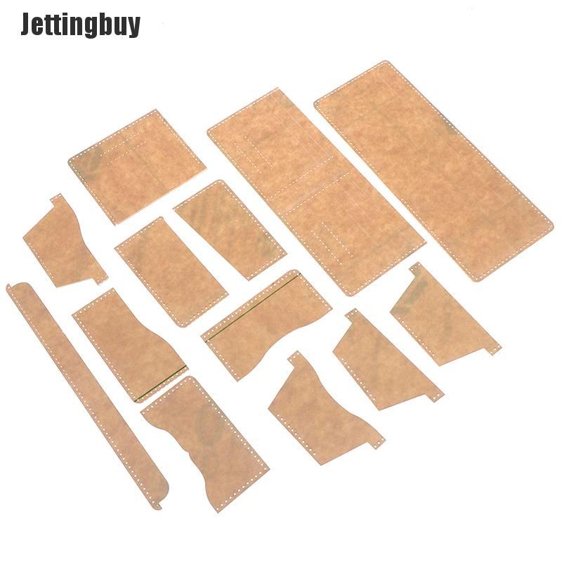Jettingbuy 13Pcs Clear Acrylic Wallet Pattern Stencil Template Sets Leather Craft DIY Tool