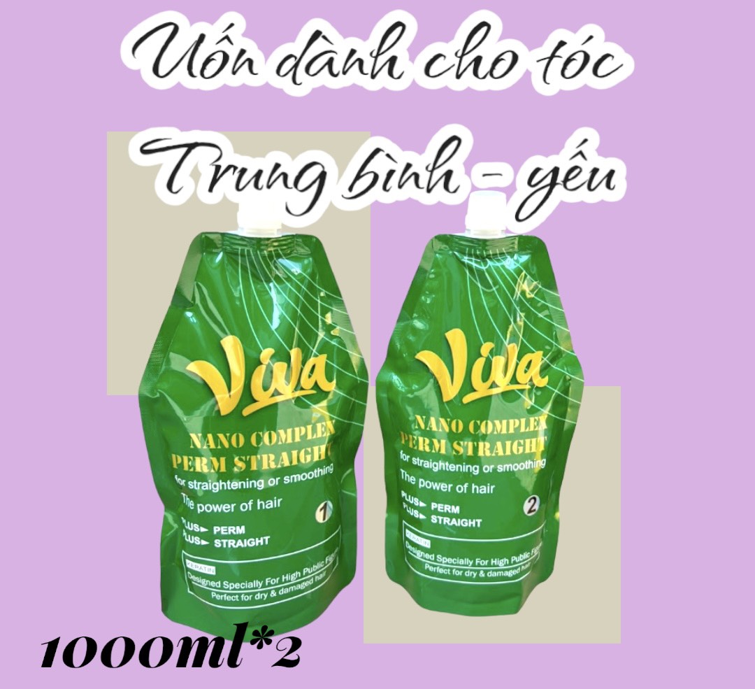 [Giá sốc] Thuốc uốn duỗi tóc thông minh VIVA 1000ml*2, không lo cháy tóc, không hôi _ THUYNANOMI