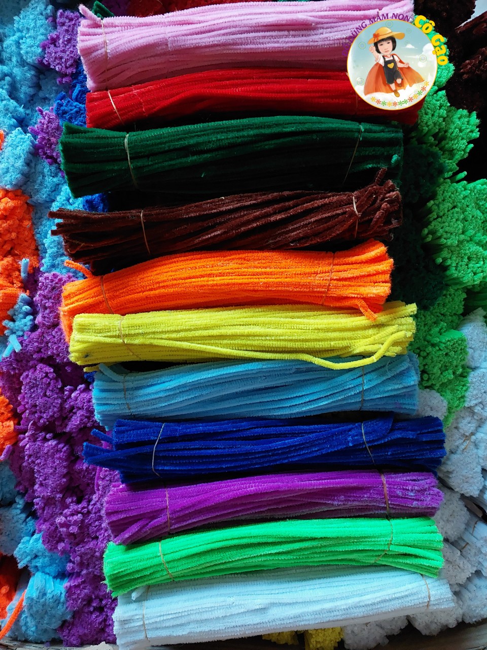 KẼM NHUNG LÀM HOA,TRANG TRÍ HANMADE MAM NON