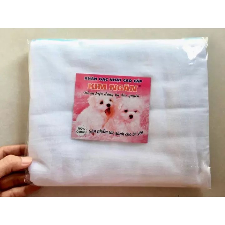 [HCM]Gói Khăn Sữa Nhật 5 Lớp Siêu Thấm Hút Con Chó Trắng Cuốn Biên 30x30cm (10 Cái/Gói)