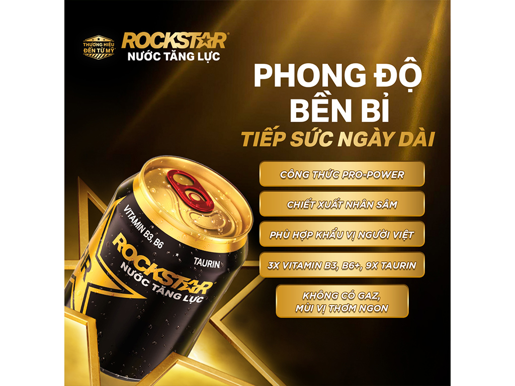 Thùng 24 lon nước tăng lực Rockstar 250ml