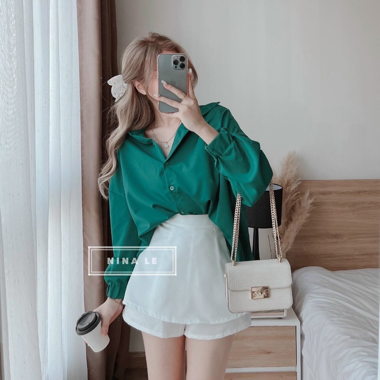 Sét Áo Sơ Mi Tay Kiểu Phối Quần Váy
