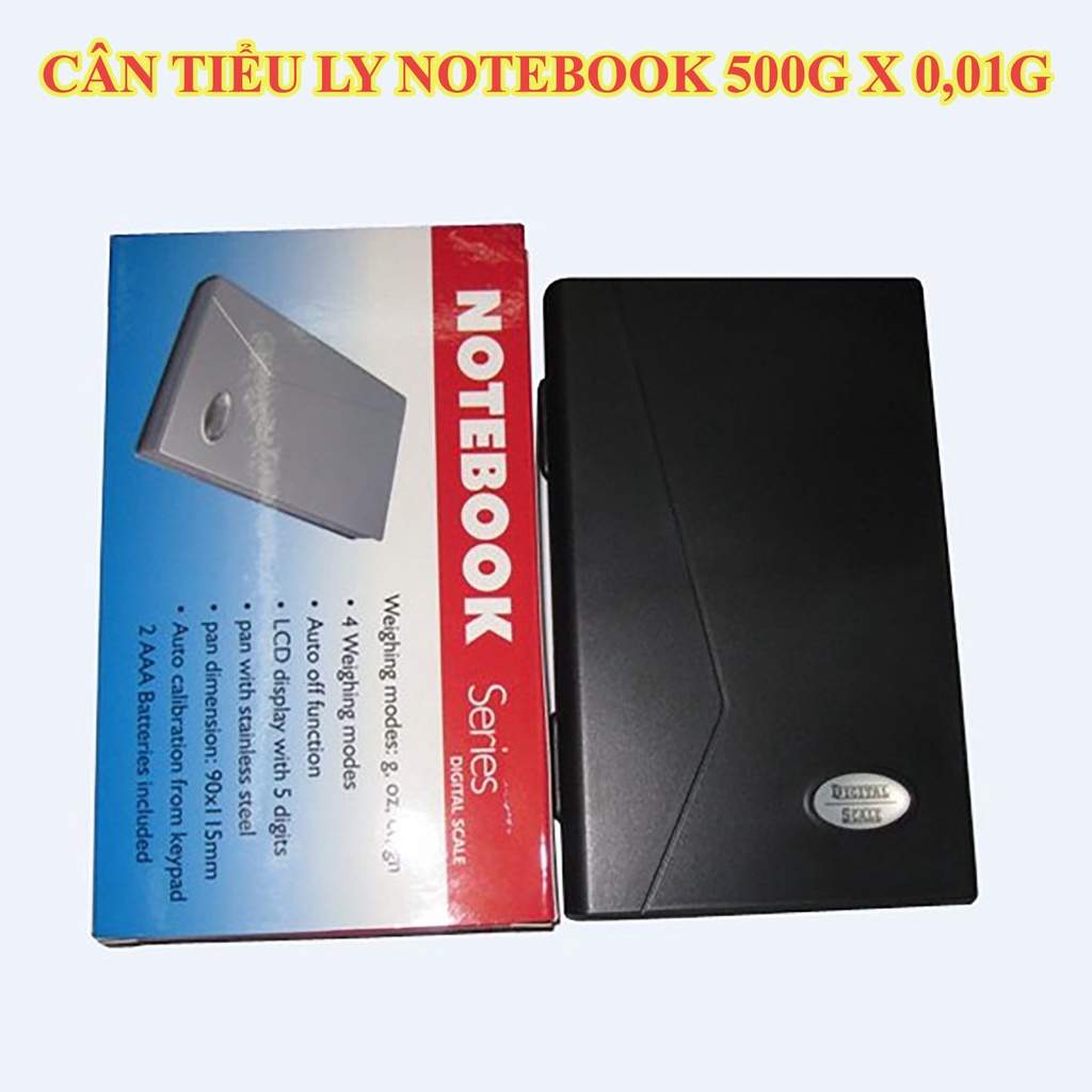 Cân Tiểu Ly 500g x 0,01g NOTEBOOK