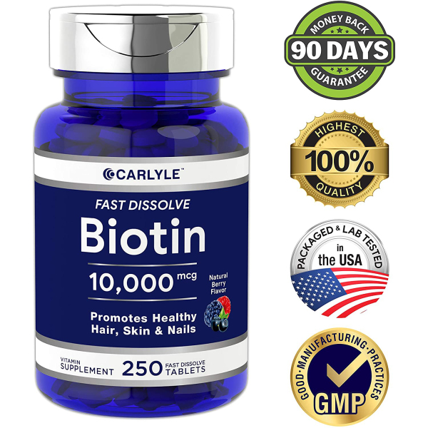 Viên uống Biotin làm khỏe da tóc móng 10000 mcg 250 viên (mùi Berry)