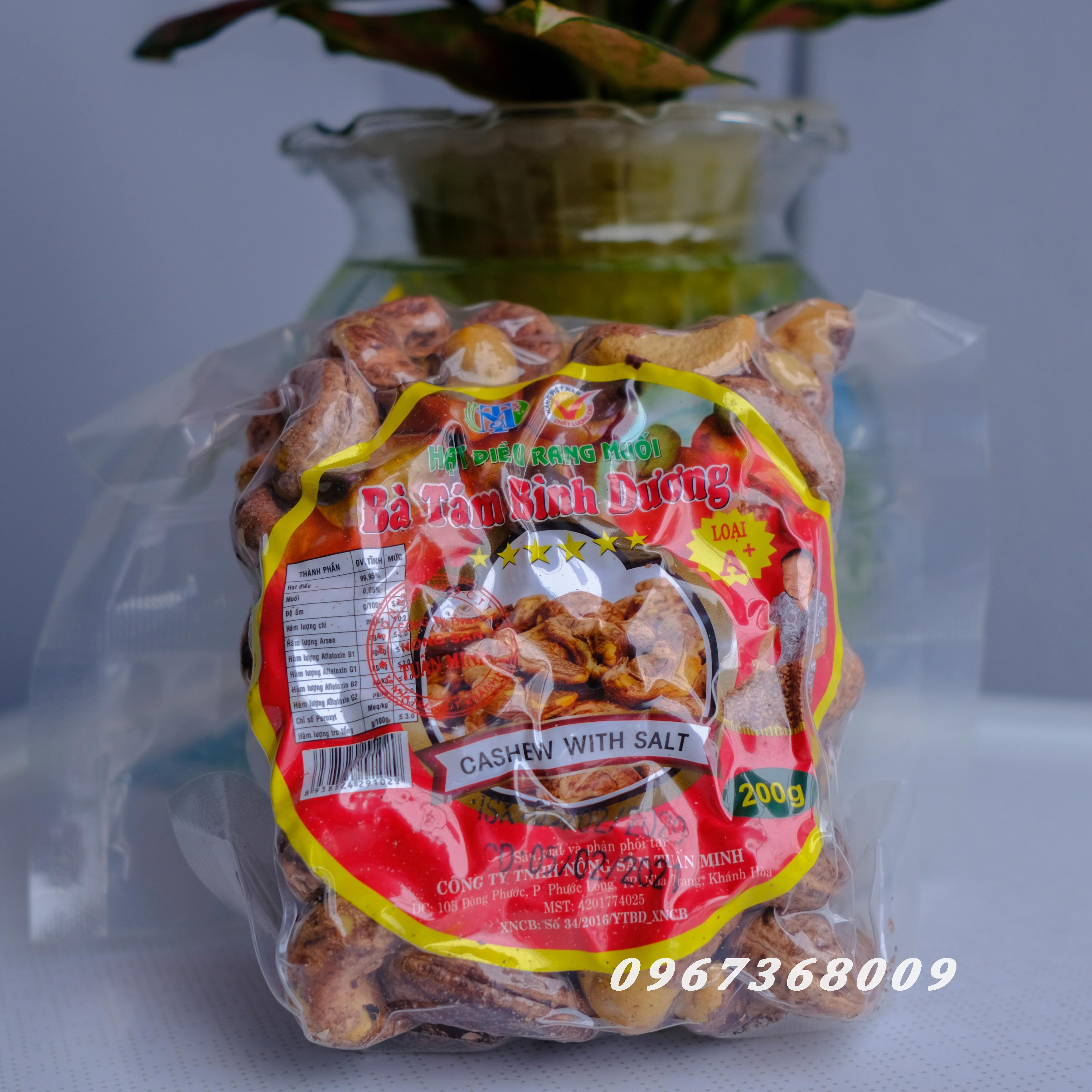 Hạt điều rang muối túi hút chân không 200gr