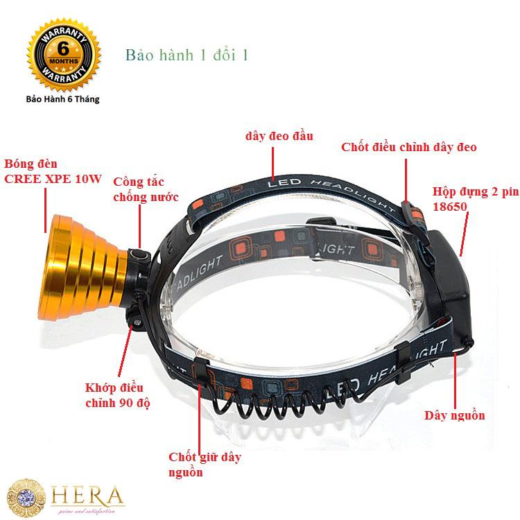 ĐÈN PIN ĐỘI ĐẦU SIÊU SÁNG  MỘT BÓNG T017