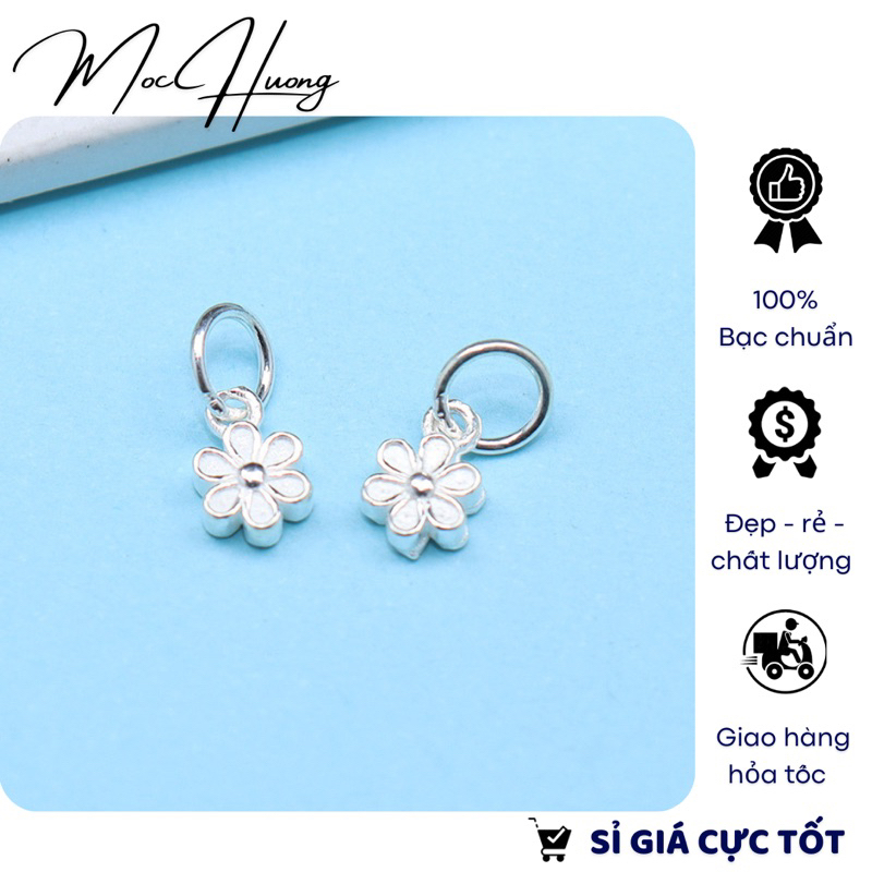[S925] Charm bạc treo hình bông hoa - MH848