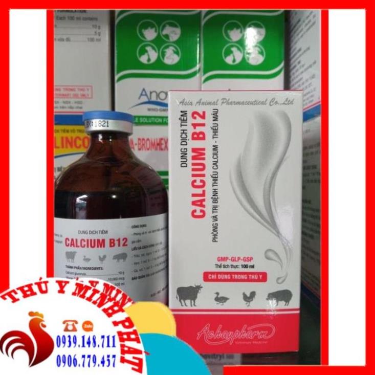 Calcium b12 thiếu canxi , b12 , thiếu máu, bại liệt trên gia súc gia cầm