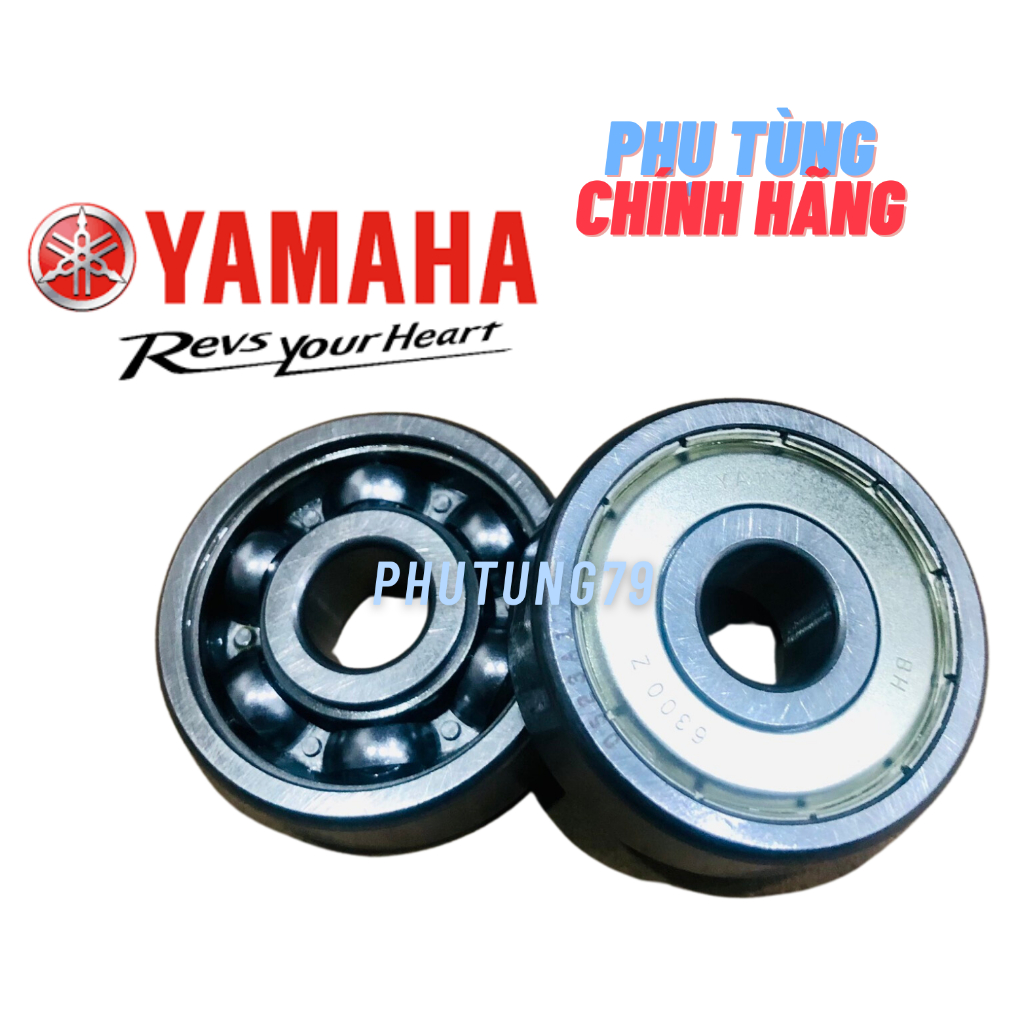 2 bạc đạn, vòng bi bánh trước 6300, bánh sau 6301 chính hãng yamaha