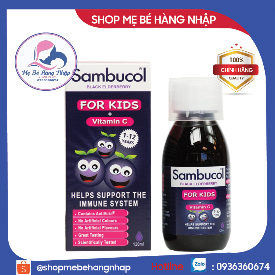 Siro Sambucol bổ sung Vitamin C dành cho trẻ từ 1-12 tuổi của Anh - 120ml