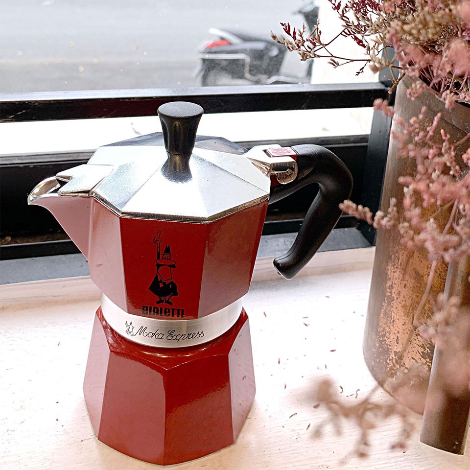 Ấm Moka Bialetti Express đỏ 3 cup