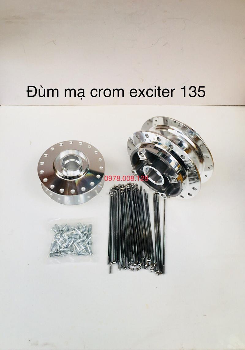 bộ phanh nan hoa exciter 135 có căm { đùm mạ crom }