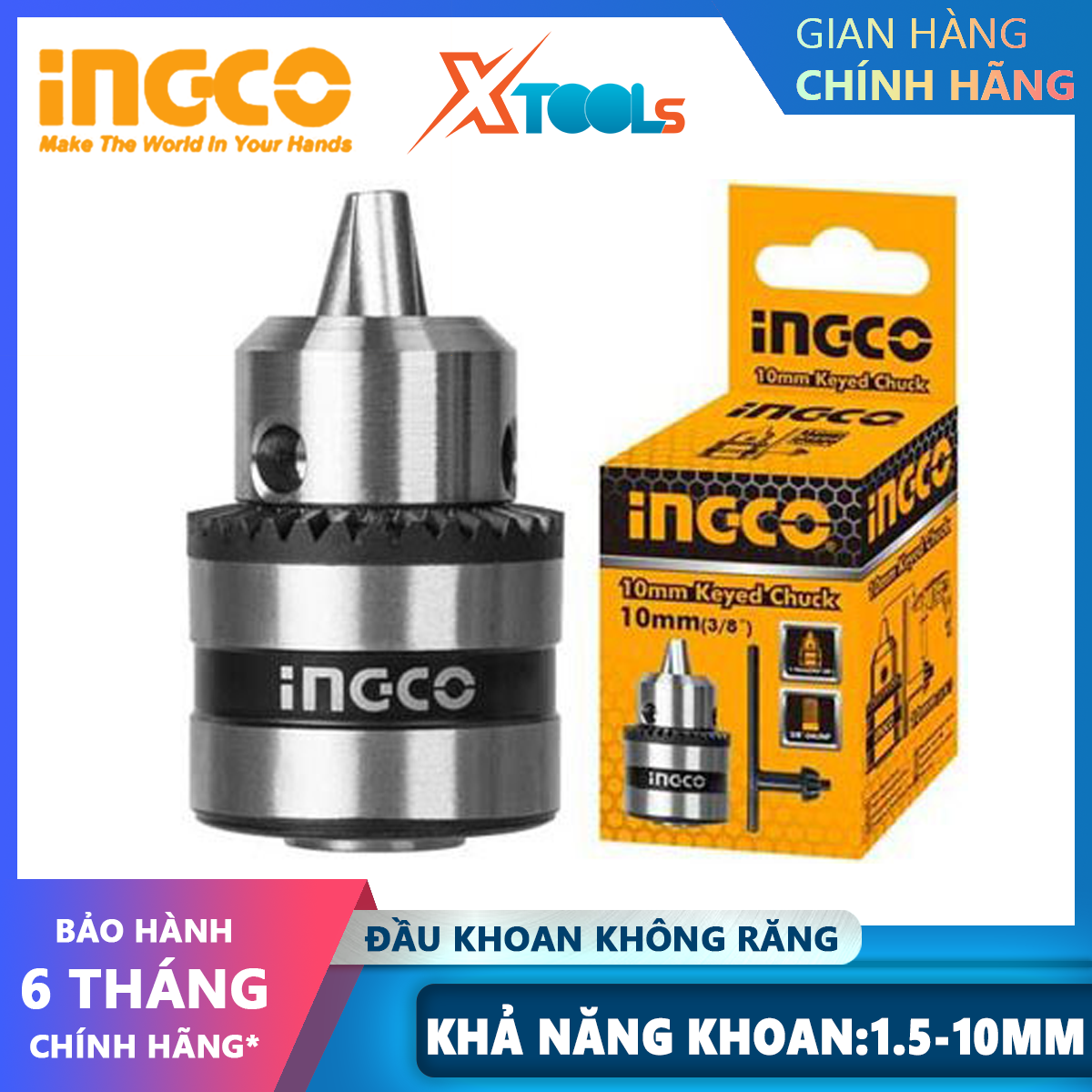 Ingco kc1302w dental drill bit head 1.5-13mm bore dental drill bit B16 tooth-free, with 1 80mm twist lock xtools