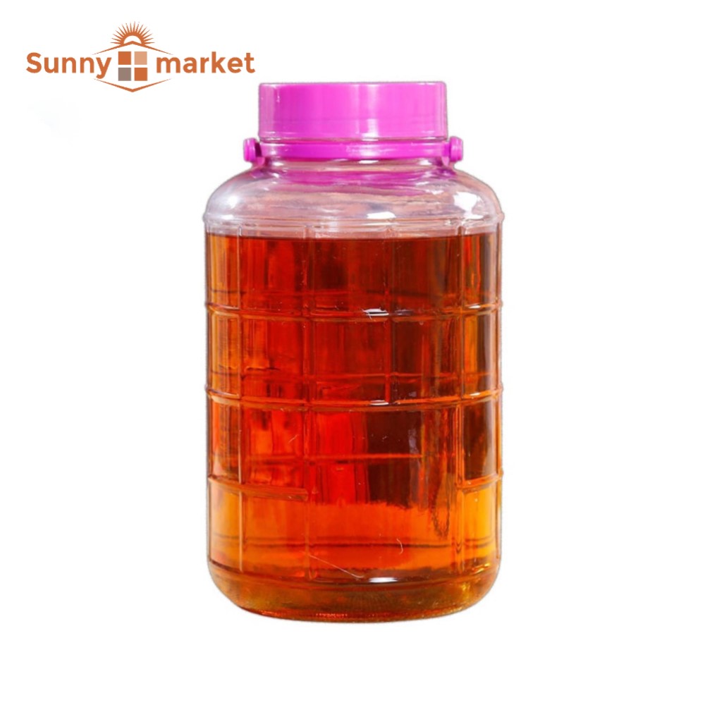 Bình thuỷ tinh ngâm rươu sâm có quai xách không van 10 lít