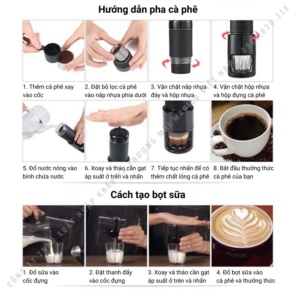 Máy pha cà phê cầm tay mini basic Staresso SP-200 (bản nâng cấp 2022) pha chế các loại espresso cà phê nâu đá capuchino latte - BH 12 tháng - Ulado