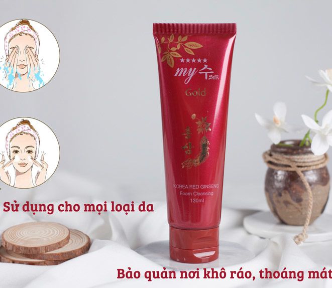 SỮA RỬA MẶT NHÂN SÂM ĐỎ MY GOLD 130ml