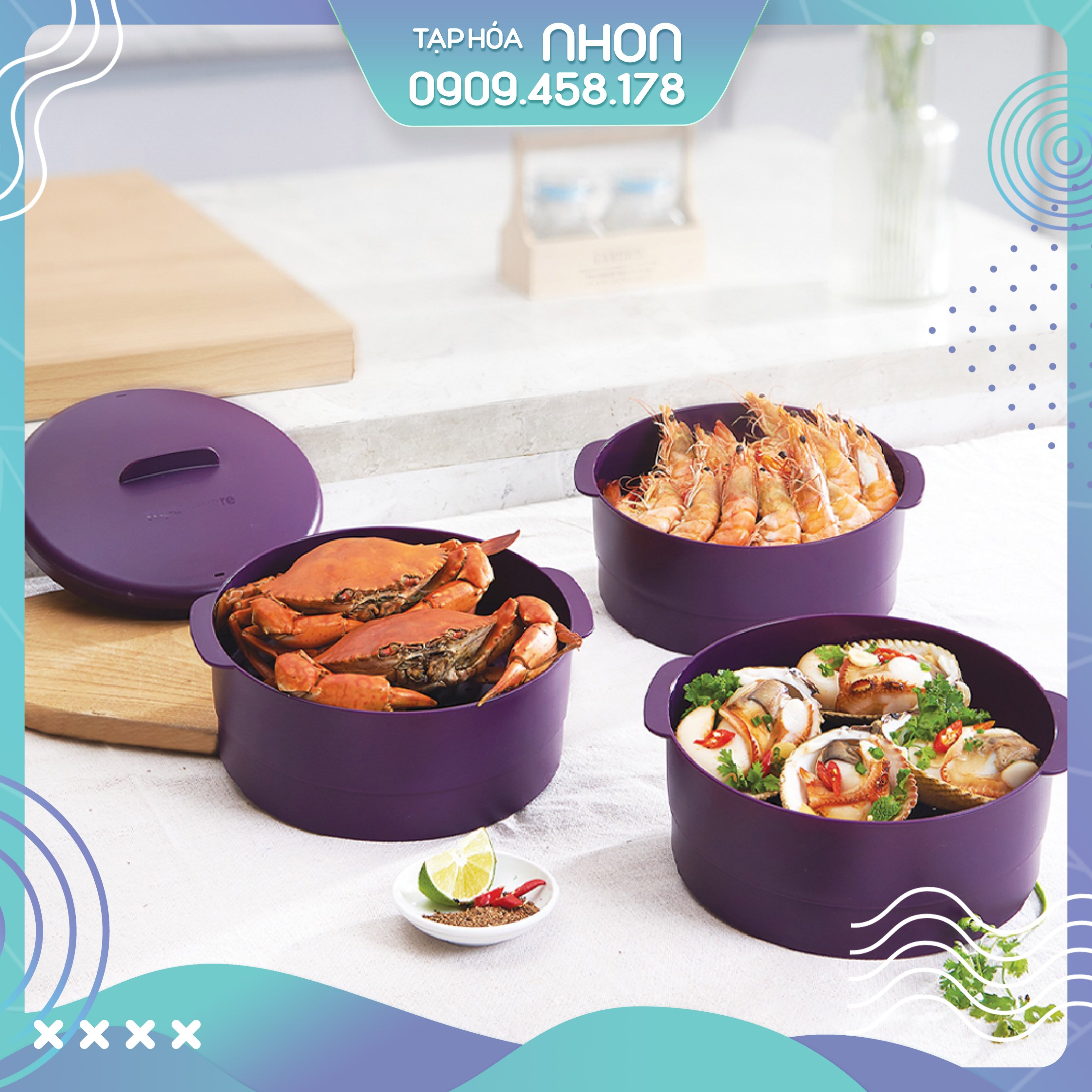 Xửng Hấp Tupperware 3 Tầng Steam It
