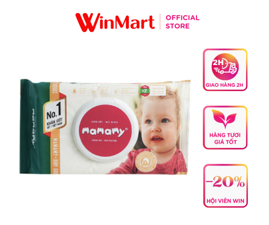 [Siêu thị WinMart] - Khăn ướt vệ sinh Mammy có nắp không mùi gói 100 tờ