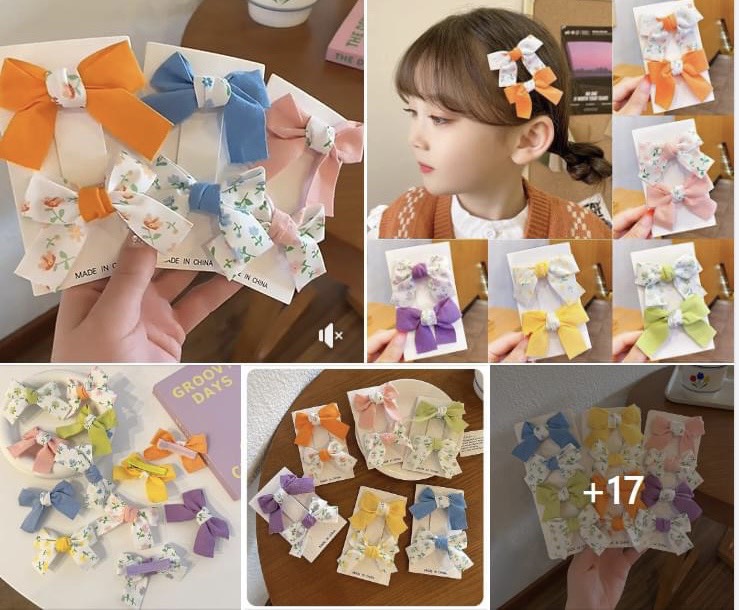 Combo 2 kẹp tóc nơ tiểu thư siêu dễ thương cho bé