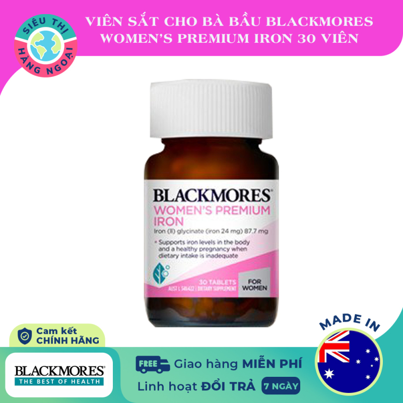 Blackmores Women’s Premium Iron-Viên uống Sắt cho Bà Bầu 30 viên Date03/2023[Bổ sung sắt cho phụ nữ khi mang thai và phụ nữ sau khi sinh] Hàng Úc (được bán bởi Siêu Thị Hàng Ngoại)