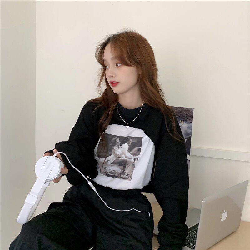 ÁO CROPTOP TAY DÀI KHOÉT NGỰC
