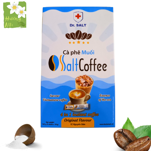 Cà phê muối Salt Coffee Dr. Muối (hộp 9 gói) cà phê hòa tan 4in1