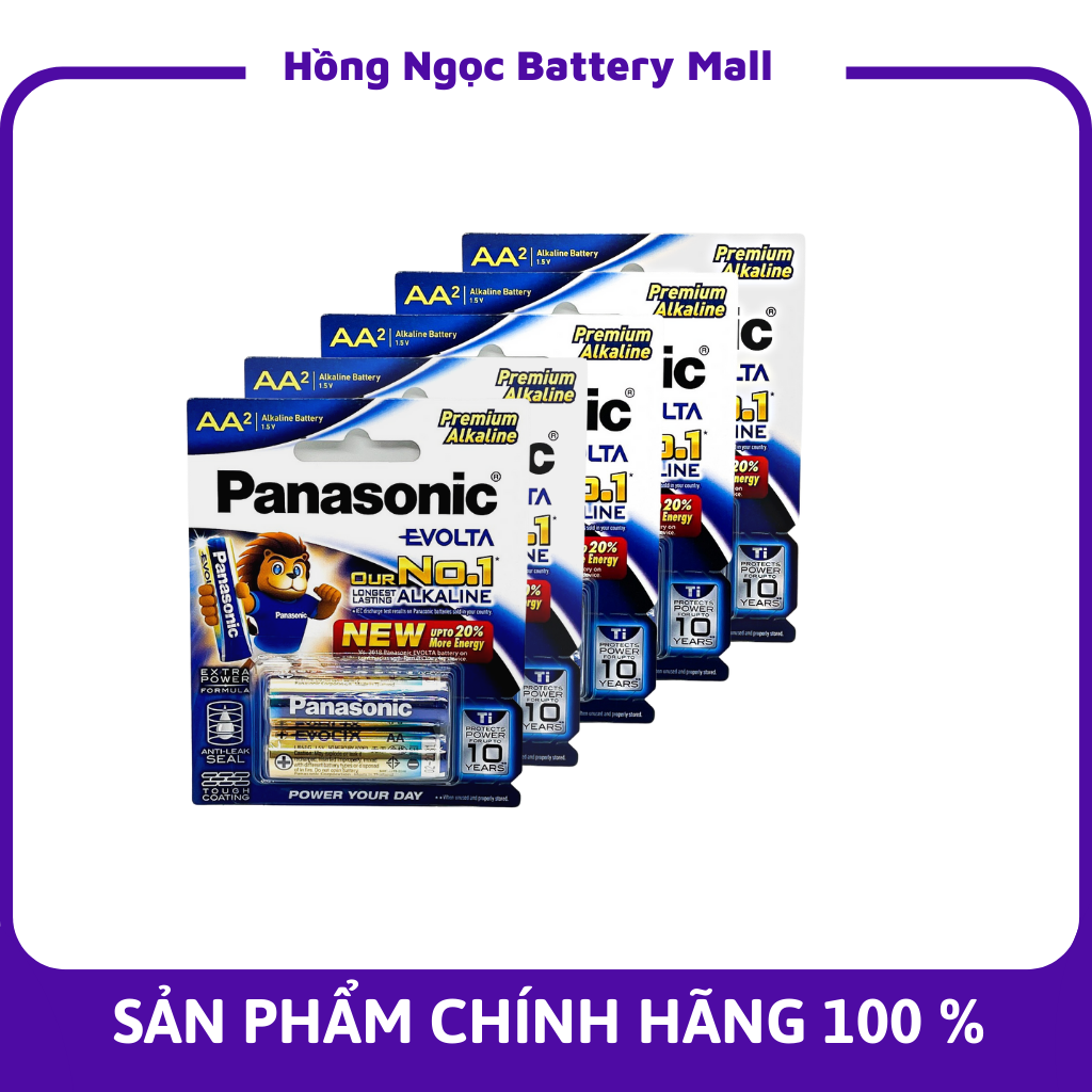 5 Đôi Pin AA Panasonic Evolta 1,5V LR6EG/2B - Hàng chính hãng