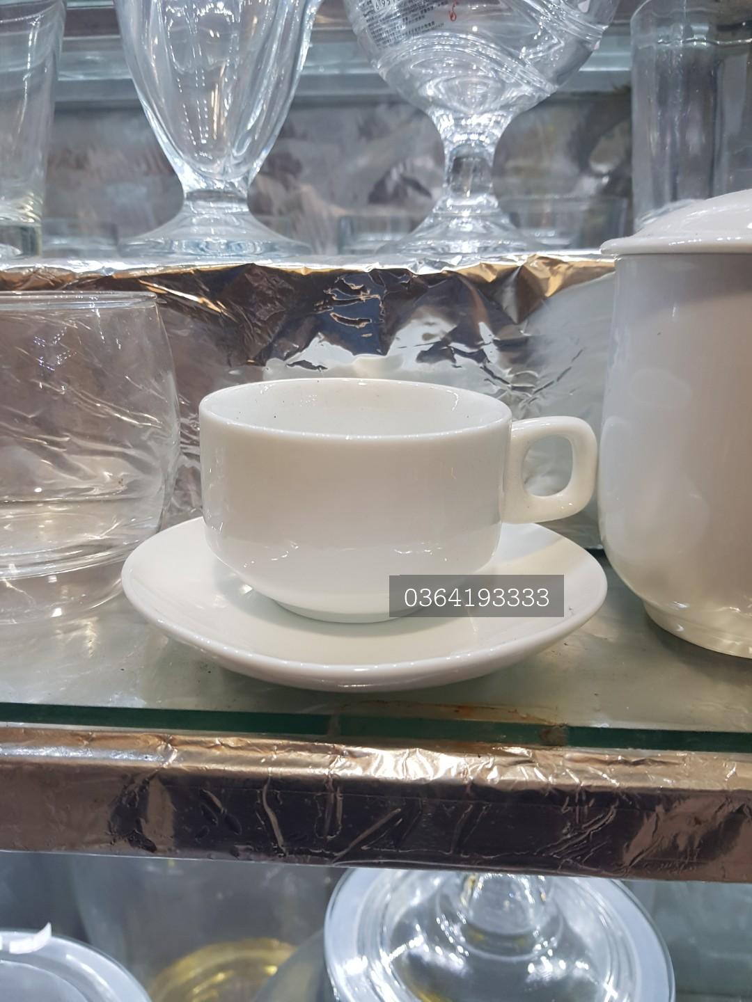 5 tách cafe sứ kèm đĩa BÁT TRÀNG