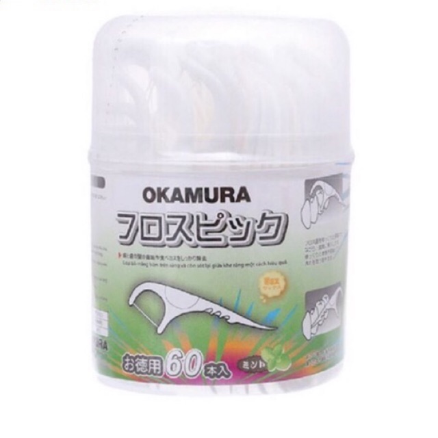 [HCM]Okamura - Hộp tăm chỉ kẽ AH-OK (60 cây/110 cây)