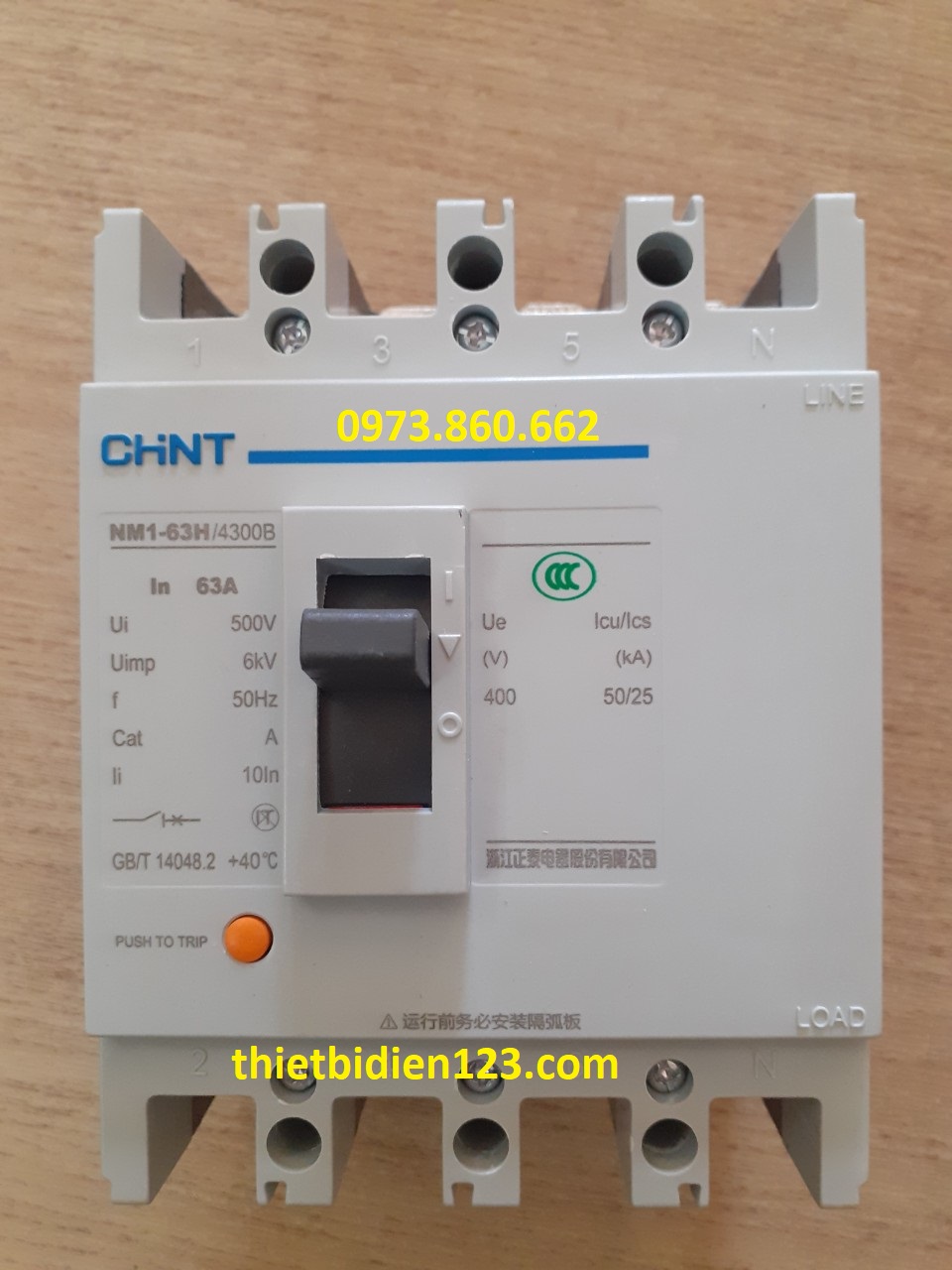 Aptomat CHINT MCCB 3P/4P 63A - NM1-63S