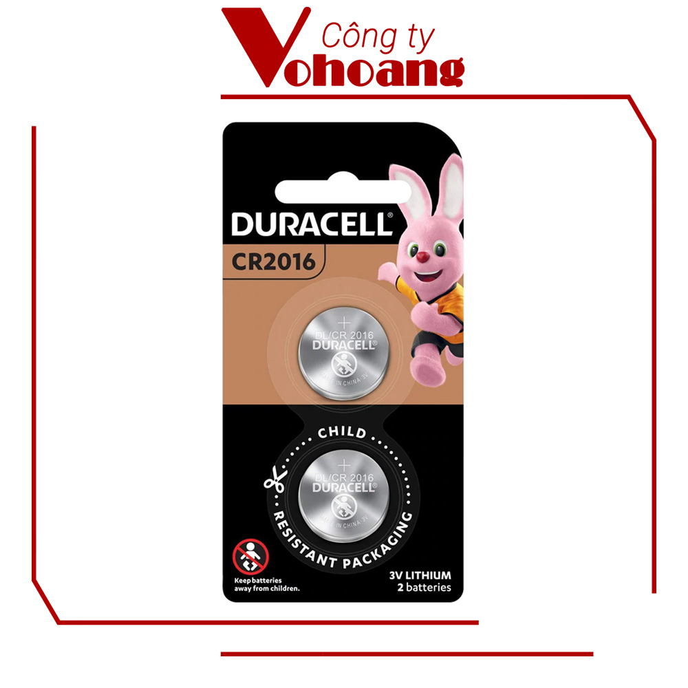 Vỉ 2 viên pin CR2016 Duracell chính hãng