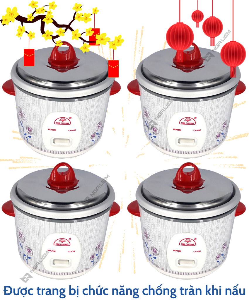 Nồi Cơm Điện 2.2 lít Kim Cương (Nắp rời)