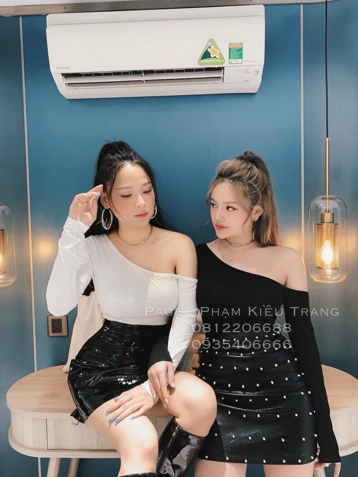 Áo lụa tay dài khoét 1 bên vai quyến rũ TTKX0414