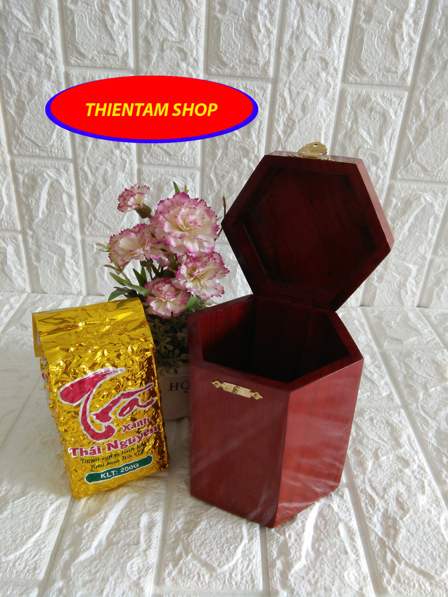 [HCM]Hộp đựng gói trà trạm mặt gỗ hương (HTT02)