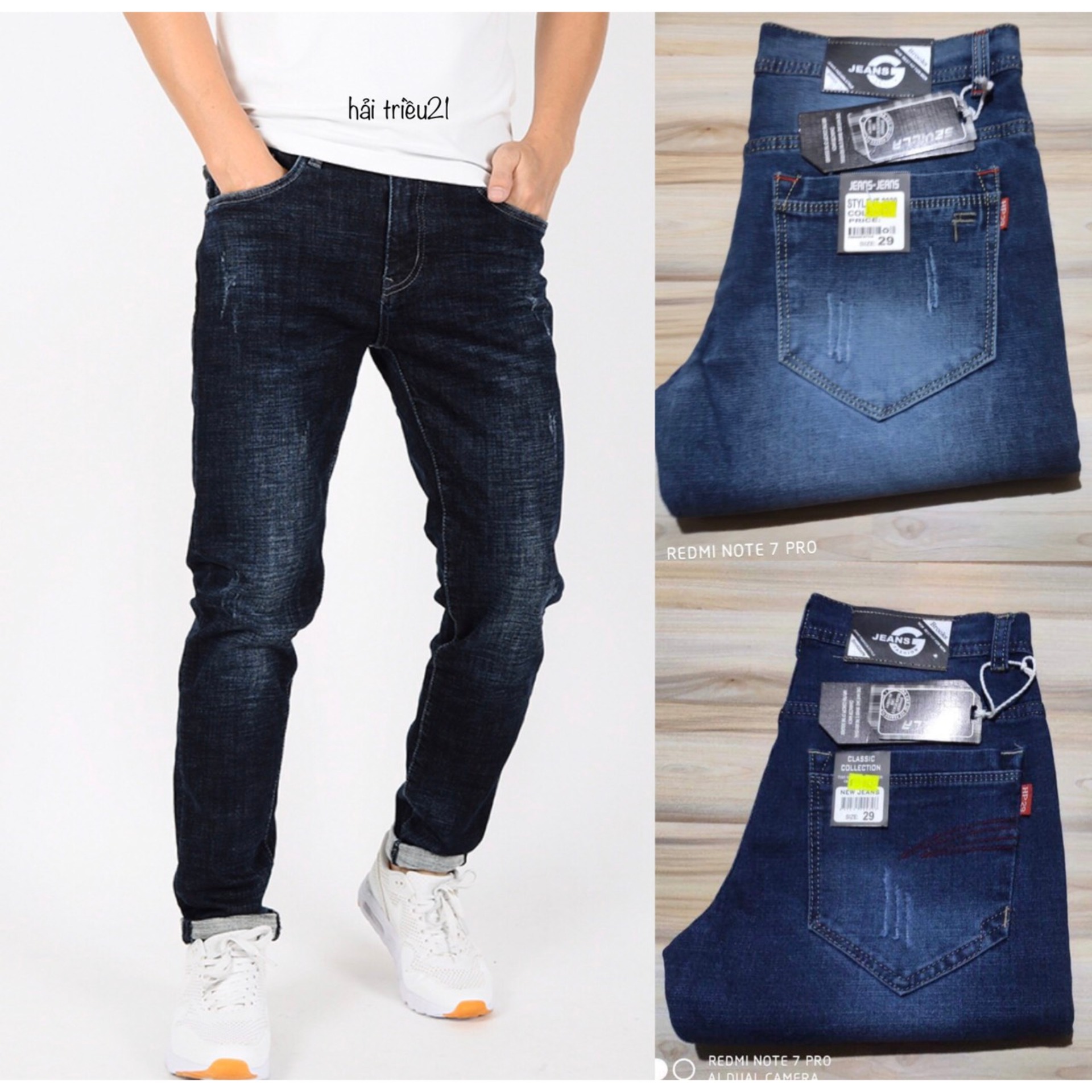 [HCM]Quần jean dài vải giản ôm cao cấp HT53