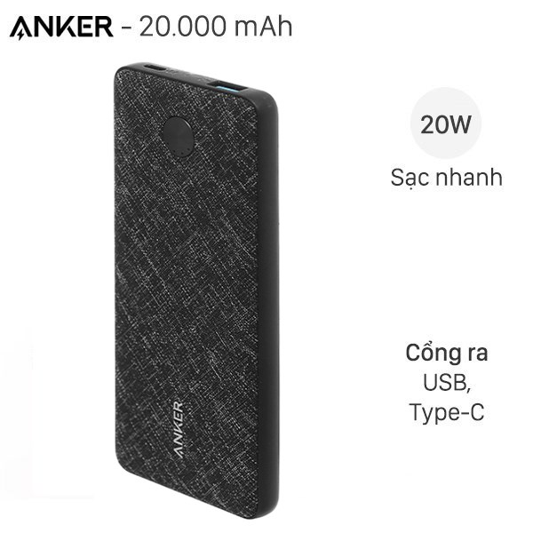 Pin sạc dự phòng anker powercore metro essential 20000 pd a1281 sạc nhanh 18w/powercore iii 20w 20000 pd a1287/powercore metro essential 20000 a1268