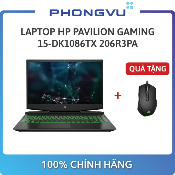 [Trả góp 0%][TẶNG CHUỘT HP GAMING 650K] - Laptop HP Pavilion Gaming 15-dk1086TX 206R3PA ( 15.6 Full HD/ 144Hz/Intel Core i7-10750H/8GB/512GB SSD/NVIDIA GeForce GTX 1650Ti/Windows 10 Home 64-bit/2.2kg) - Bảo hành 12 tháng - Áp dụng đến hết 31/10