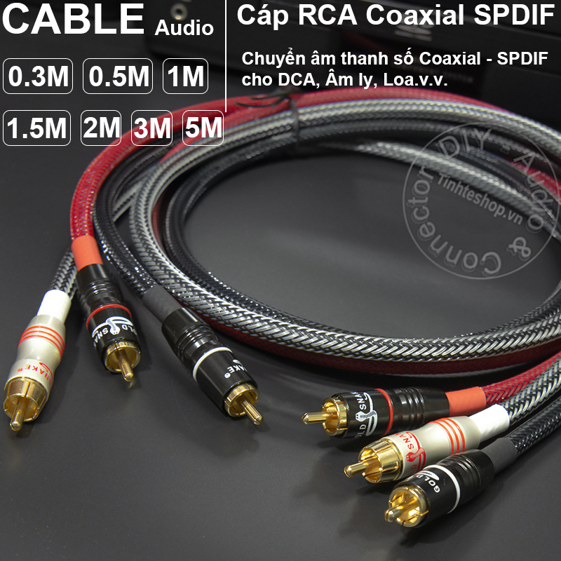 Dây âm thanh số Coaxial 75 Ohm âm thanh 5.1CH DIY 0.3M đến 5M - Cáp coaxial 75Ohm