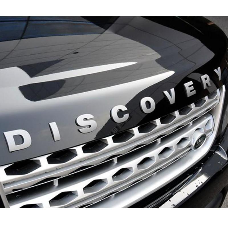 Tem logo chữ nổi DISCOVERY trang trí xe (bạc)