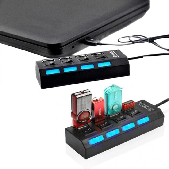 Hub Chia 4 Cổng Usb Có Công Tắc