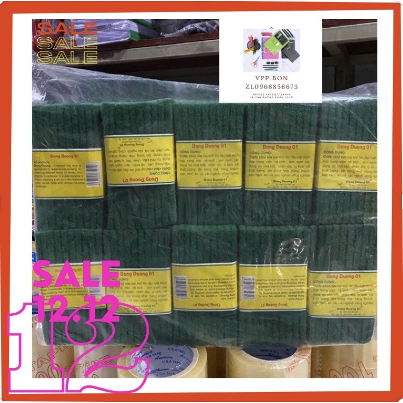 miếng cước xanh rửa chén lớn(1 bó 10 miếng )