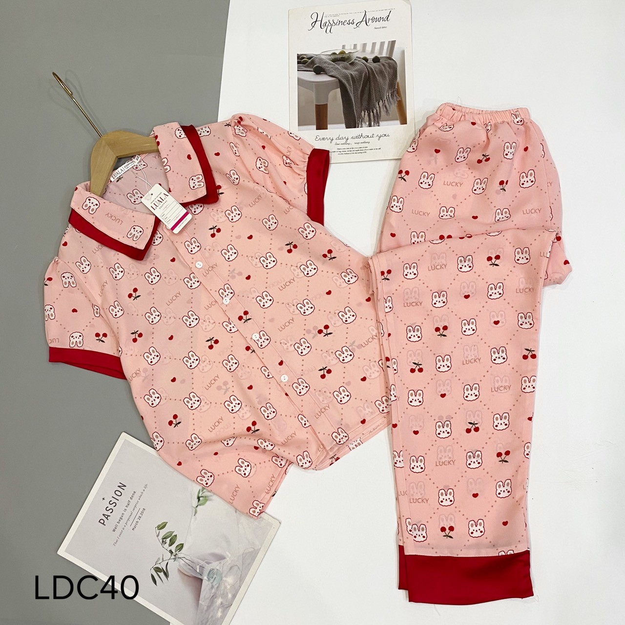 Bộ pijama lụa mango quần dài cao cấp có size