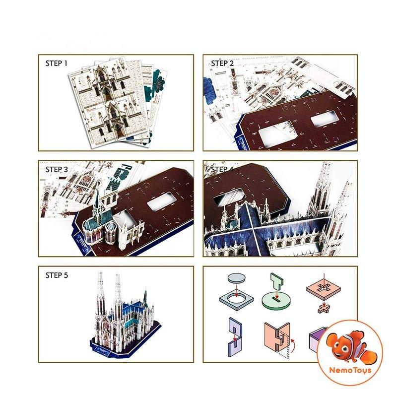 Mô hình giấy 3D CubicFun - Nhà thờ thánh Patrick - Mỹ (MC103h)