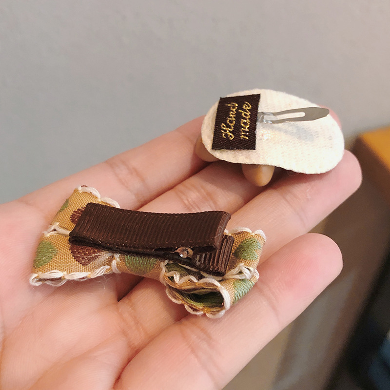 Set 2 Kẹp Tóc Nơ Hoa Cho Bé Gái