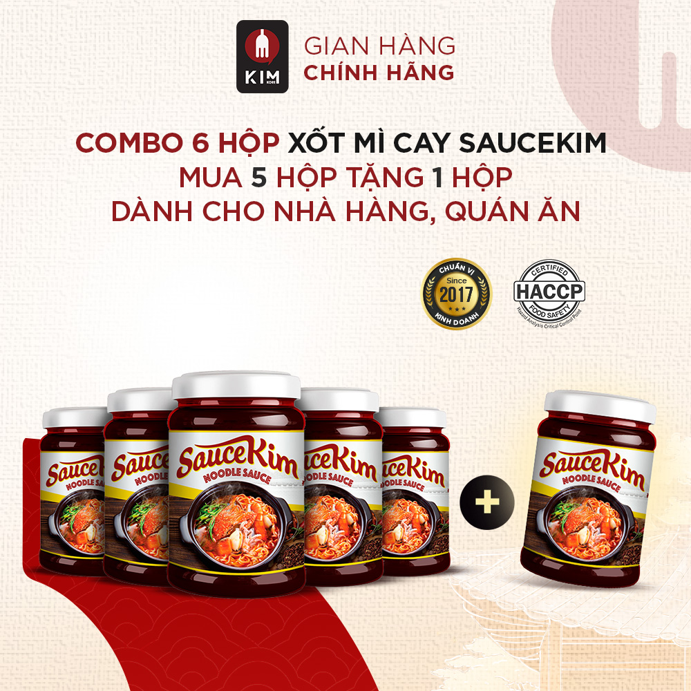 Combo 6 Hộp Sốt Mì Cay SauceKim (Mua 5 Tặng 1)