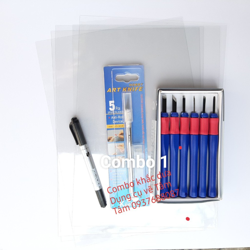 Combo dụng cụ khắc dưa hấu, dụng cụ khắc trái cây -Dụng cụ vẽ Tâm Tâm