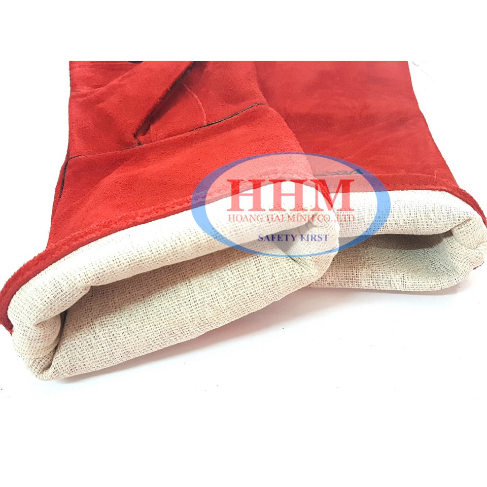 Găng tay da thợ hàn Usafety - màu đỏ