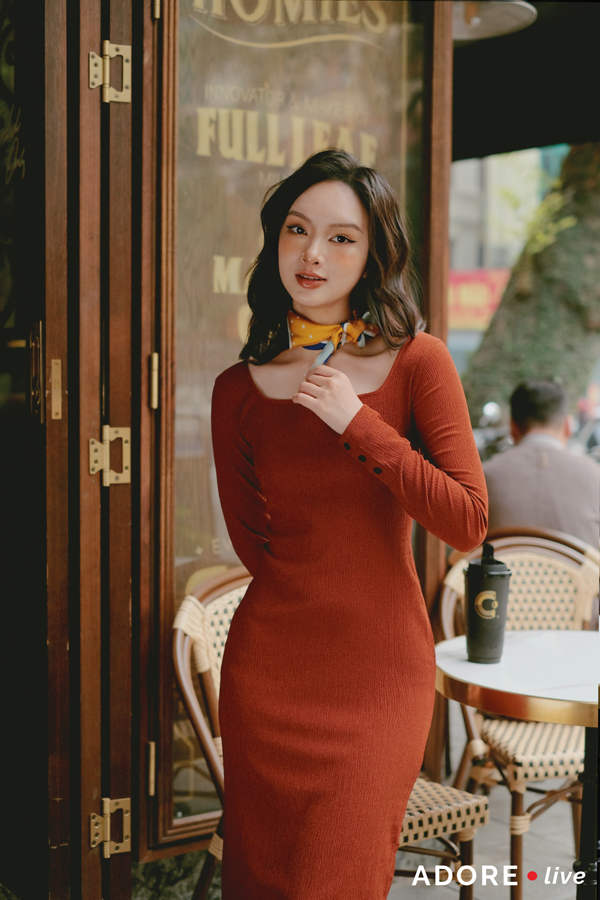 Knit dresses poly xốp 322DR9009 ADOREDRESS